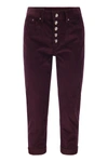 Dondup Koons Loose-fitting Velvet Trousers In Bordeaux