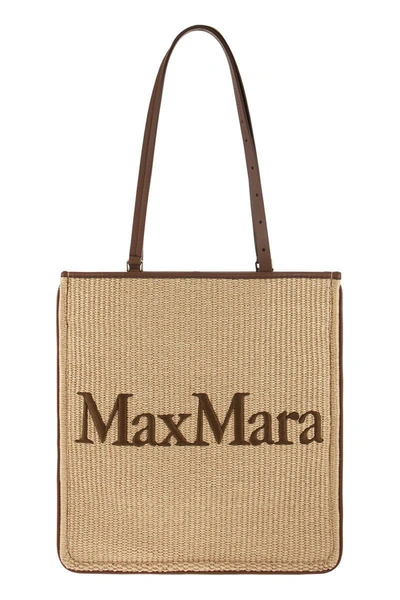 Max Mara Easybag - Raffia Shoulder Bag In Yellow