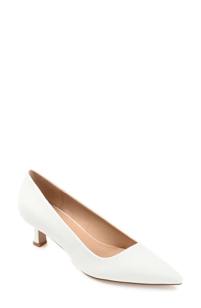 Journee Collection Celica Pointed Toe Pump In White