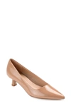 Journee Collection Celica Pointed Toe Pump In Patent/ Brown
