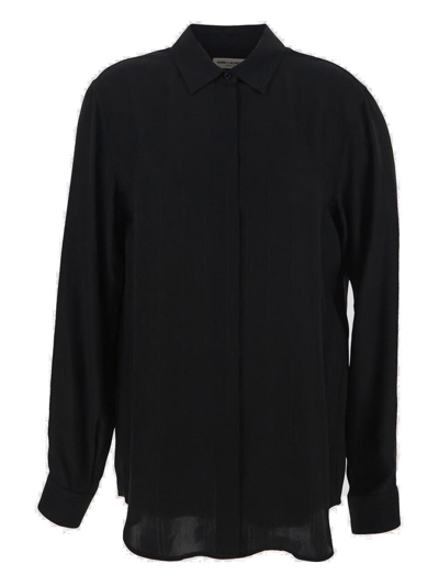 Saint Laurent Collared Button In Black