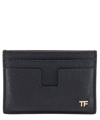 Tom Ford Small Grain Calf T Line Classic Card Holder In Black