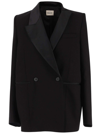 Khaite Women's Malek Asymmetric-lapel Jacket In Black
