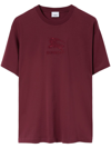 Burberry Embroidered Ekd Cotton T-shirt In Red
