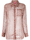 STAUD GRAPHIC-PRINT SEMI-SHEER SHIRT