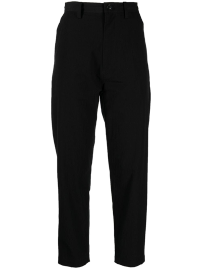 Y's High-waisted Cropped Trousers In Black