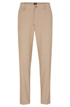 Hugo Boss Slim-fit Trousers In A Cotton Blend In Neutral