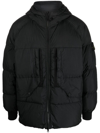 STONE ISLAND BLACK DOWN JACKET WITH COMPASS APPLICATION