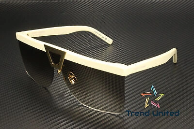 Pre-owned Saint Laurent Sl 537 Palace 002 Rectangular Ivory Brown 99 Mm Women's Sunglasses