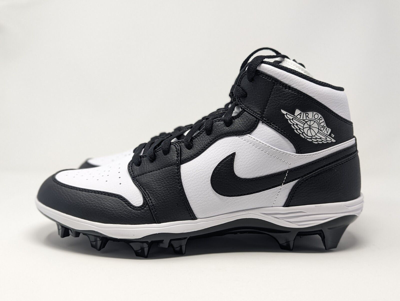 Pre-owned Jordan 1 Alpha Menace Mid Football Cleats Mens White Black Panda Fj6805-100