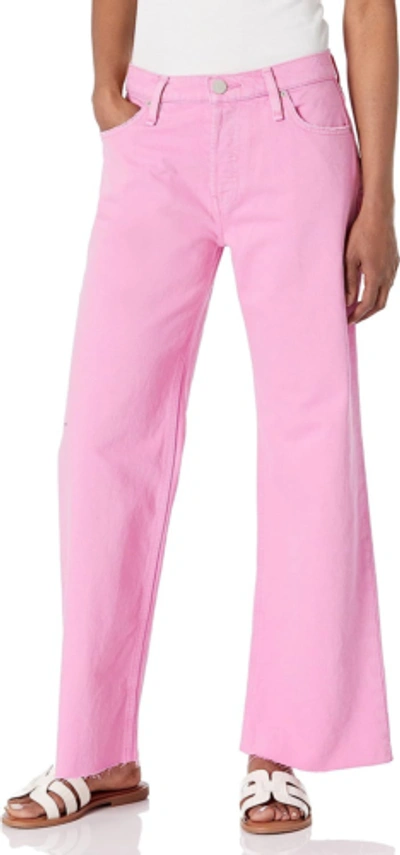 Pre-owned Hudson Women's Rosie High Rise Wide Leg Ankle Jean In Fuchsia Pink Clean