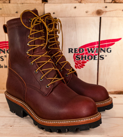 Pre-owned Red Wing Shoes Red Wing 217 Waterproof Logger Boots (soft Toe) (usa) In Brown