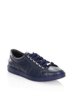 JIMMY CHOO Star-Studded Leather Low-Top Sneakers