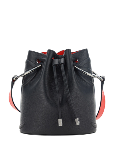 Christian Louboutin By My Side Logo Leather Bucket Bag In Black