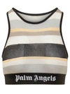 Palm Angels Striped Lurex-detailing Crop Top In Multicolor