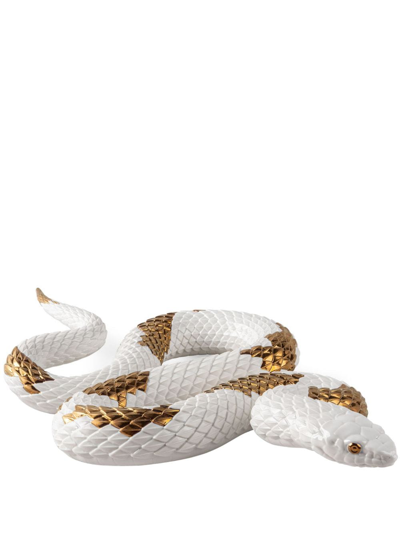 Lladrò Porcelain Snake Ornament In Gold