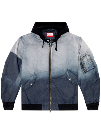 Diesel J-common Shaded-effect Bomber Jacket In Black