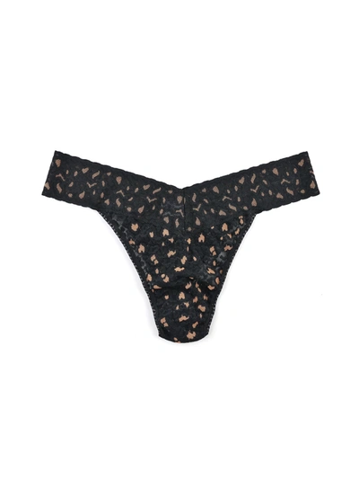 Hanky Panky Cross-dyed Leopard Original Rise Thong In Black