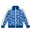 Palm Angels Teddy Bear-print Striped Track Jacket In Blue