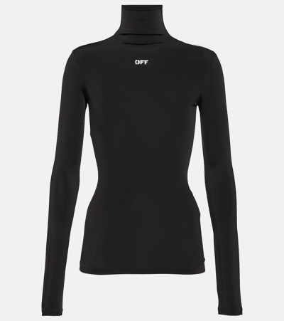 Off-white Main Second Skin Turtleneck Top In Black