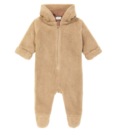 Donsje Baby Faux Shearling Onesie In Brown