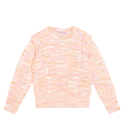 Scotch & Soda Kids' Cable-knit Sweater In Pink