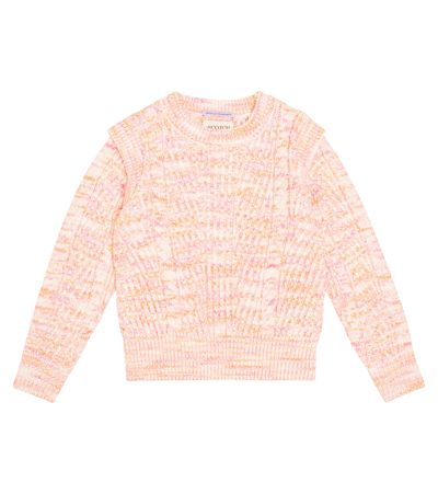 Scotch & Soda Kids' Cable-knit Jumper In Pink