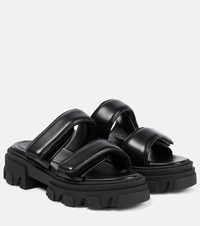 Gia Borghini Adelaide Leather Sandals In Black