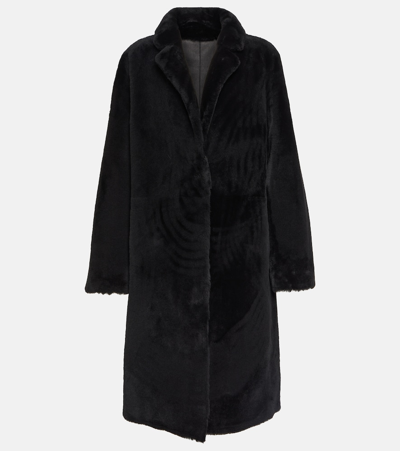 Yves Salomon Reversible Shearling Coat In Black