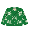 Gucci Baby Wool Cardigan With Intarsia In Green
