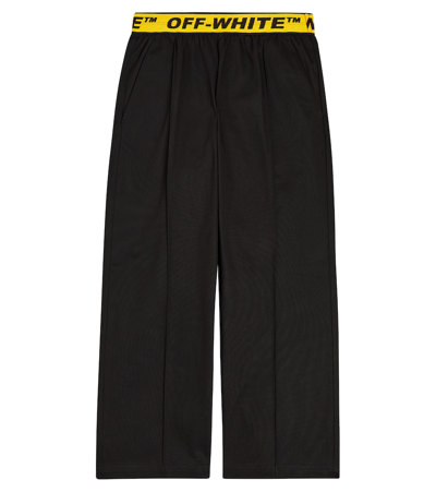 Off-white Kids' Logo Cotton Sweatpants In Black