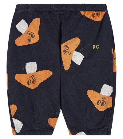 Bobo Choses Babies' Mushroom-pattern Cotton Trousers In Navy