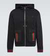 Gucci Web Stripe Cotton Jersey Jacket In Black
