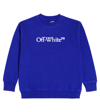 Off-white Logo Cotton Jersey Sweatshirt In Blue