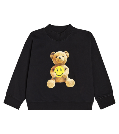 Palm Angels Kids' Printed Cotton Jersey Sweatshirt In Black