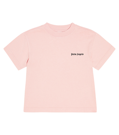 Palm Angels Kids' Logo Cotton Jersey T-shirt In Pink