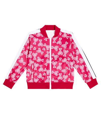 Palm Angels Kids' 印花运动夹克 In Pink