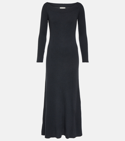 Lisa Yang Marvin Off-shoulder Cashmere Midi Dress In Blue