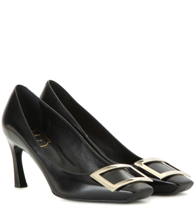 Roger Vivier Décolleté Belle Vivier Trompette Leather Pumps In Black