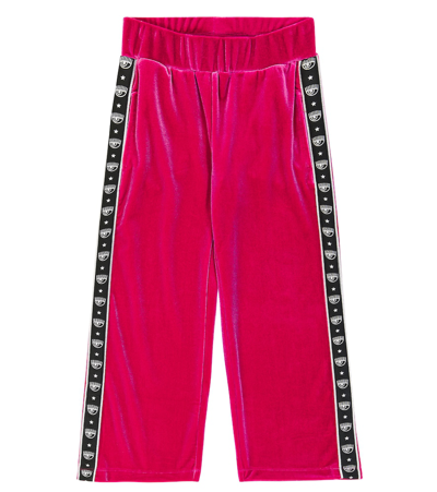 Monnalisa Kids' X Chiara Ferragni Velvet Pants In Pink