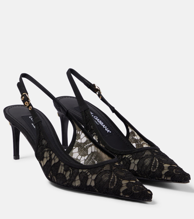 DOLCE & GABBANA LACE SLINGBACK PUMPS