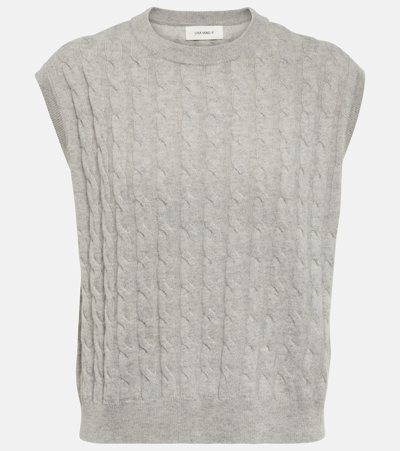 Lisa Yang Miko Cable-knit Cashmere Vest In Grey
