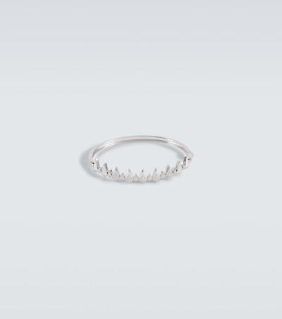 Rainbow K Shark 14kt White Gold Bangle With Diamonds In Silver