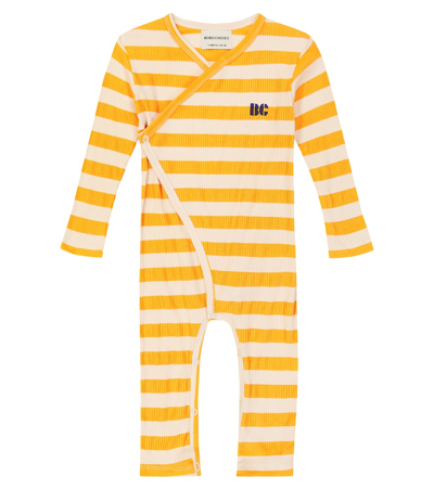 Bobo Choses Baby Striped Ribbed Jersey Onesie In Multicoloured