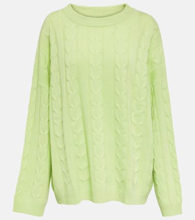 Lisa Yang Vilma Cable-knit Cashmere Sweater In Green