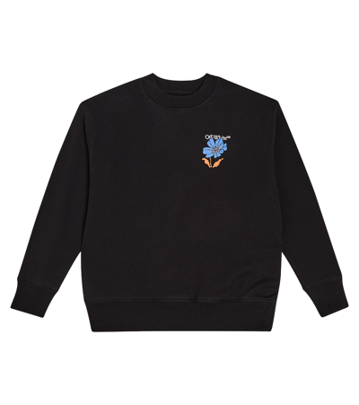 Off-white Kids' Floral Arrows Crew-neck Sweatshirt In Black