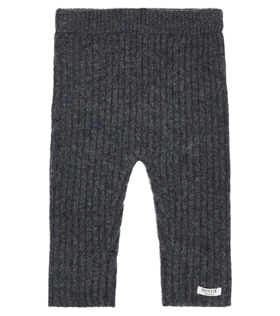 Donsje Baby Olle Ribbed-knit Wool Leggings In Grey