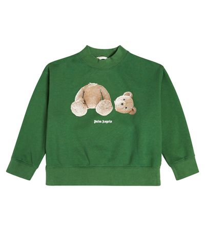 Palm Angels Kids' Forest Green Cotton Sweatshirt