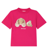 Palm Angels Fuchsia Cotton Bear T-shirt In Pink