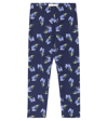 Monnalisa Floral-print Stretch-cotton Leggings In Blue